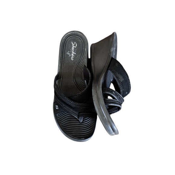 Skechers Rumblers Young at Heart Sandals Yoga Foam Black Women’s Size 9 Summer - Picture 2 of 4